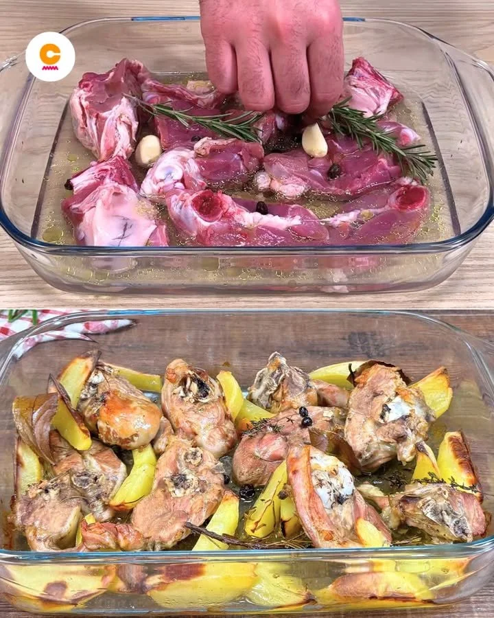 Piatto di Agnello al Forno cucinato con erbe aromatiche