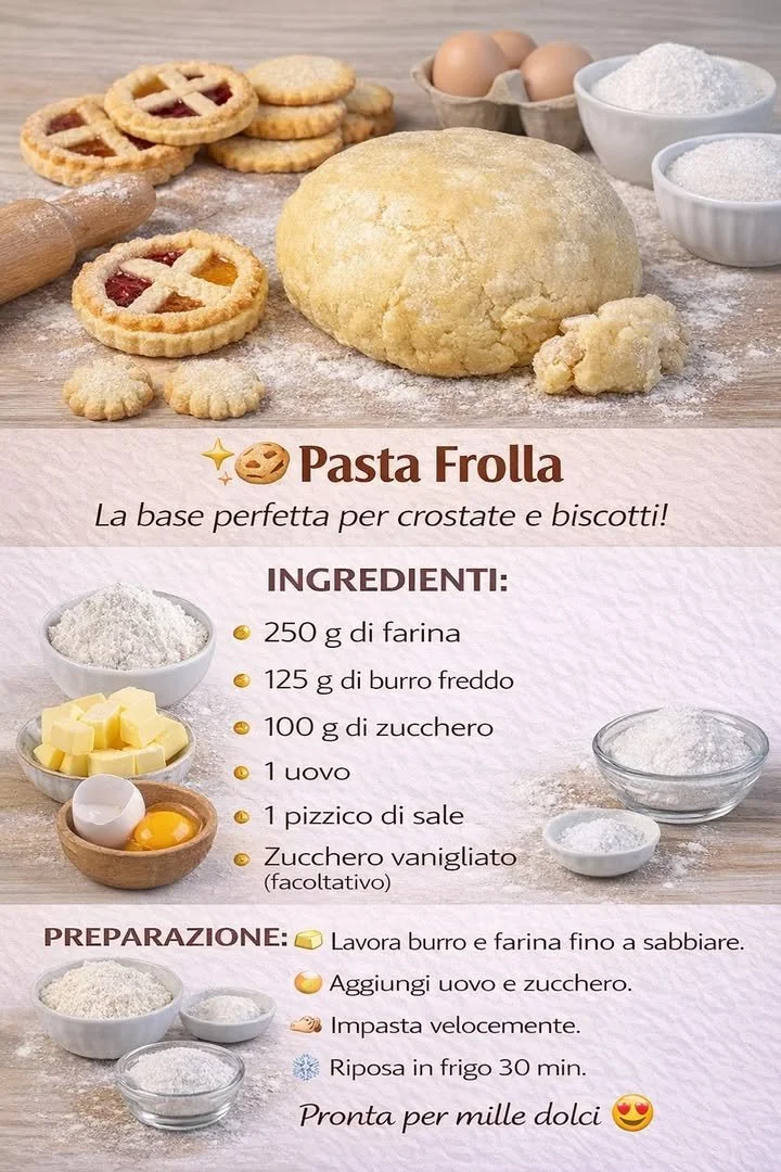 Base Frolla pronta per essere utilizzata in crostate e dolci