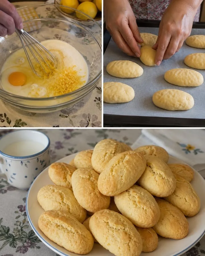 Biscotti Morbidi al Latte e Limone, soffici e delicati per una dolce pausa.