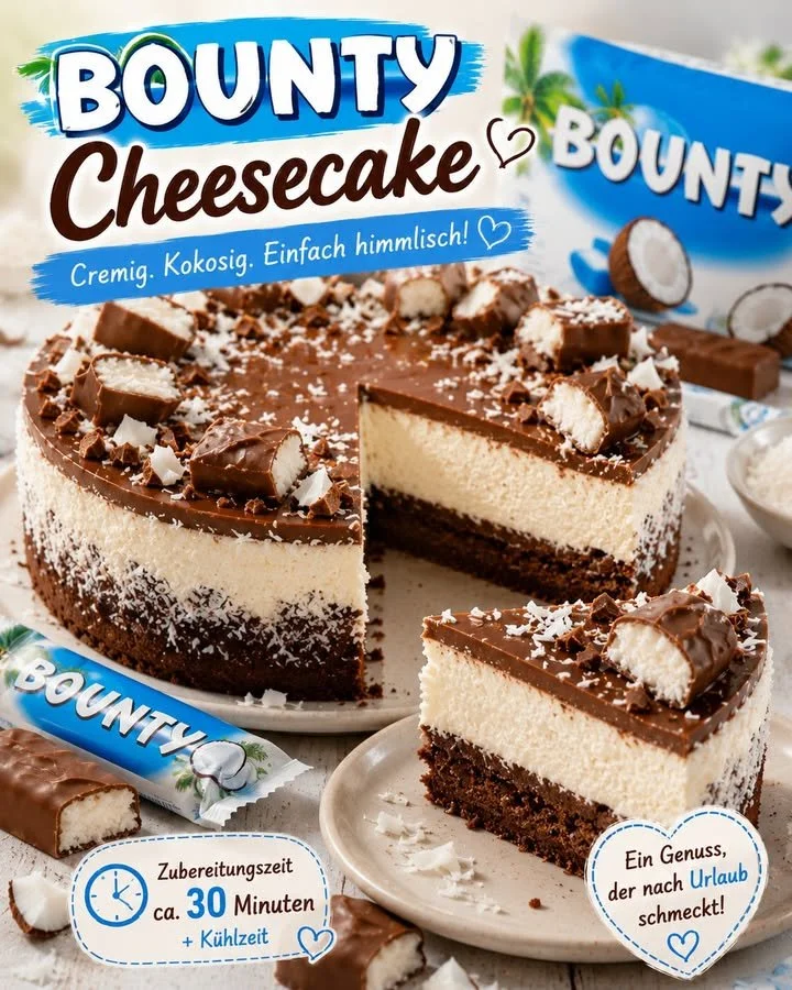 Torta cheesecake Bounty al cioccolato e cocco