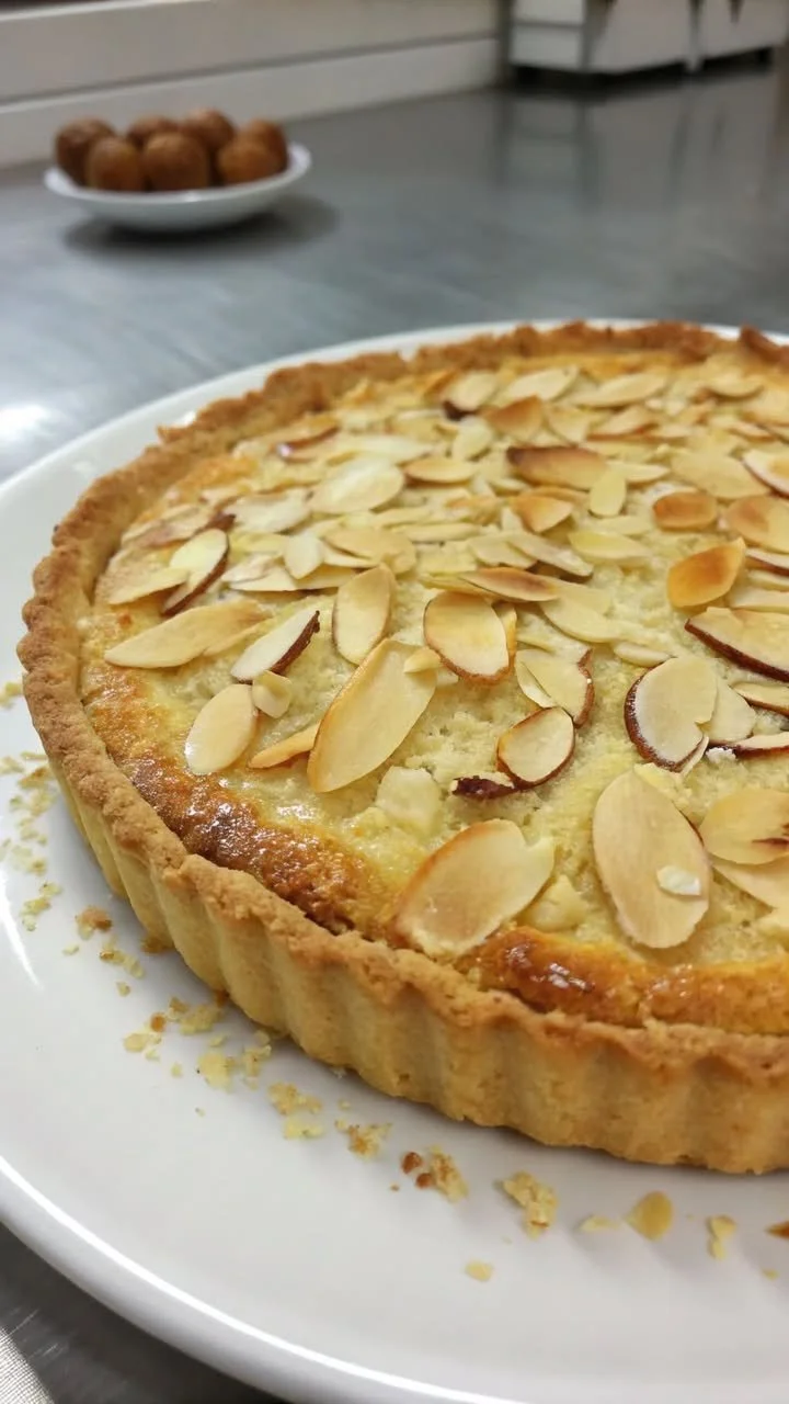 Crostata Frangipane alle Mandorle con mandorle tostate e confettura