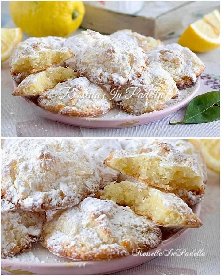 Nuvolette limone senza farina in un delizioso piatto