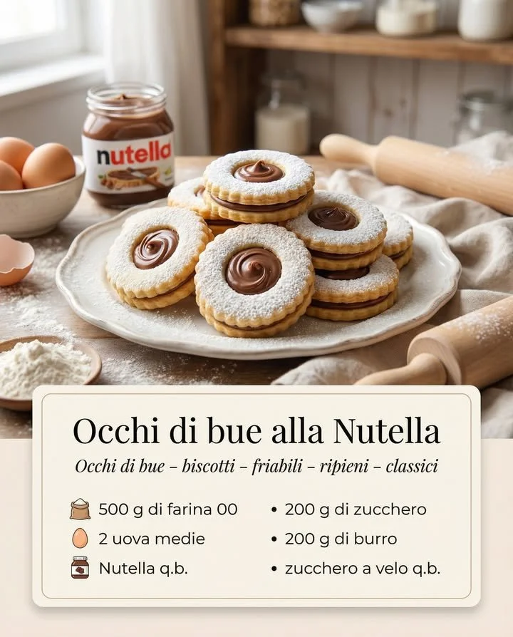 Deliziosi Occhi di Bue, dolci tradizionali italiani con marmellata