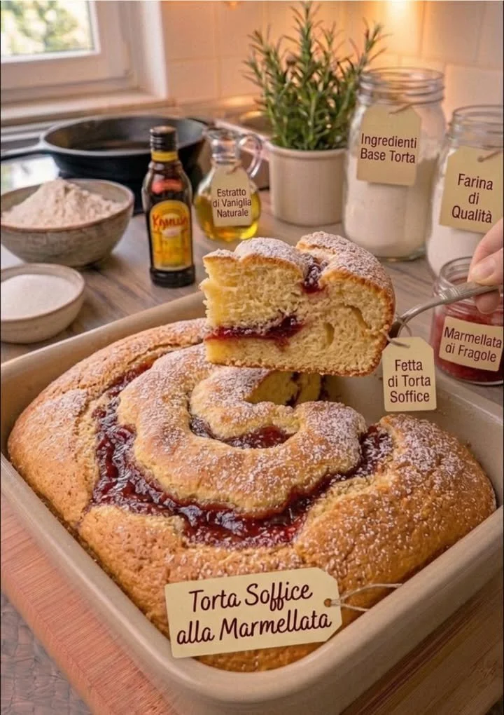 Torta Soffice alla Marmellata, dolce morbido e goloso per ogni occasione