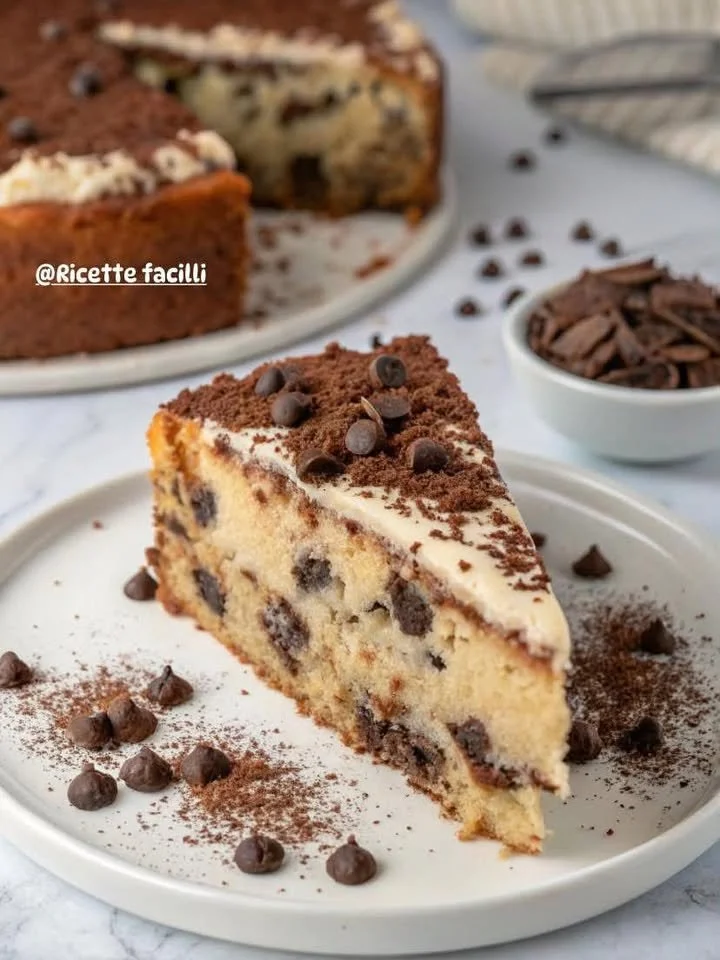 Torta soffice cioccolatosa con frosting e cacao, un dolce delizioso