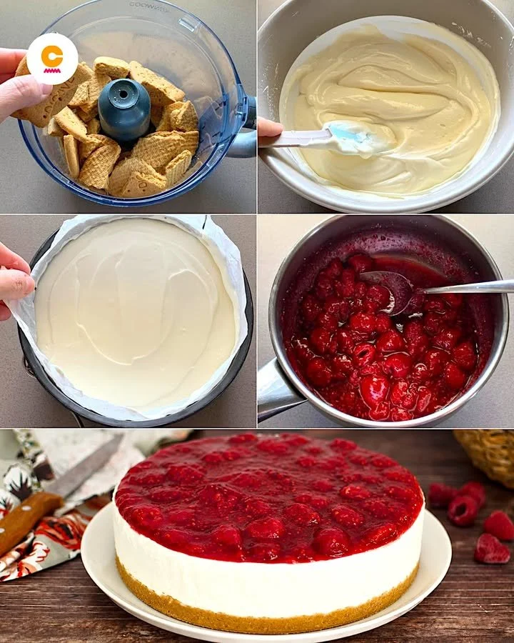 Cheesecake Fredda Perfetta decorata con frutti di bosco e crema di formaggio