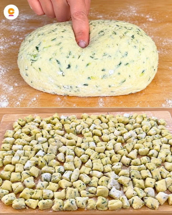 Gnocchi di ricotta e zucchine pronti da servire