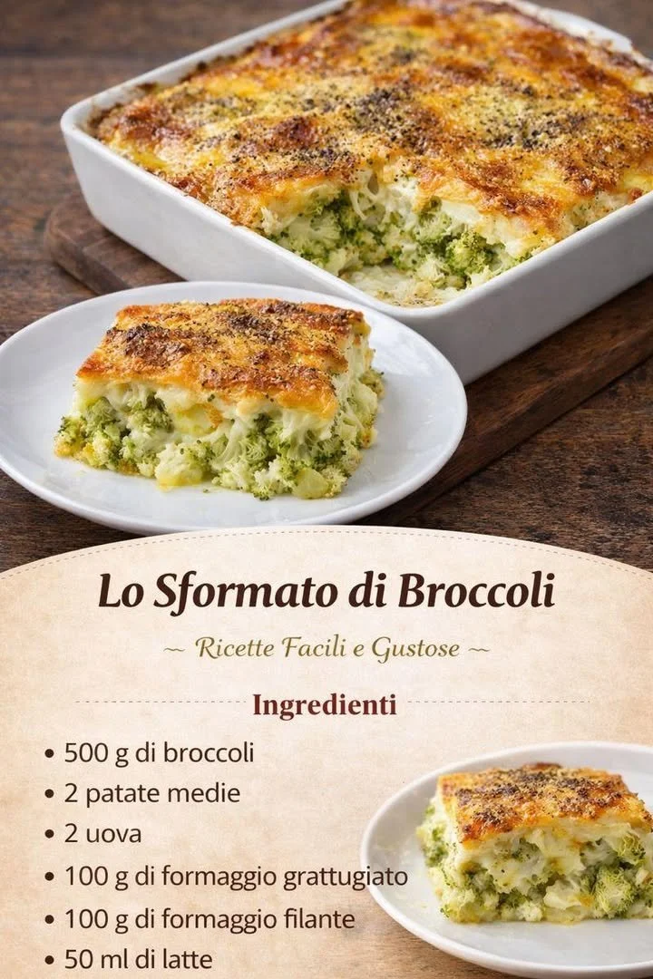 Sformato di broccoli appena sfornato, piatto sano e gustoso