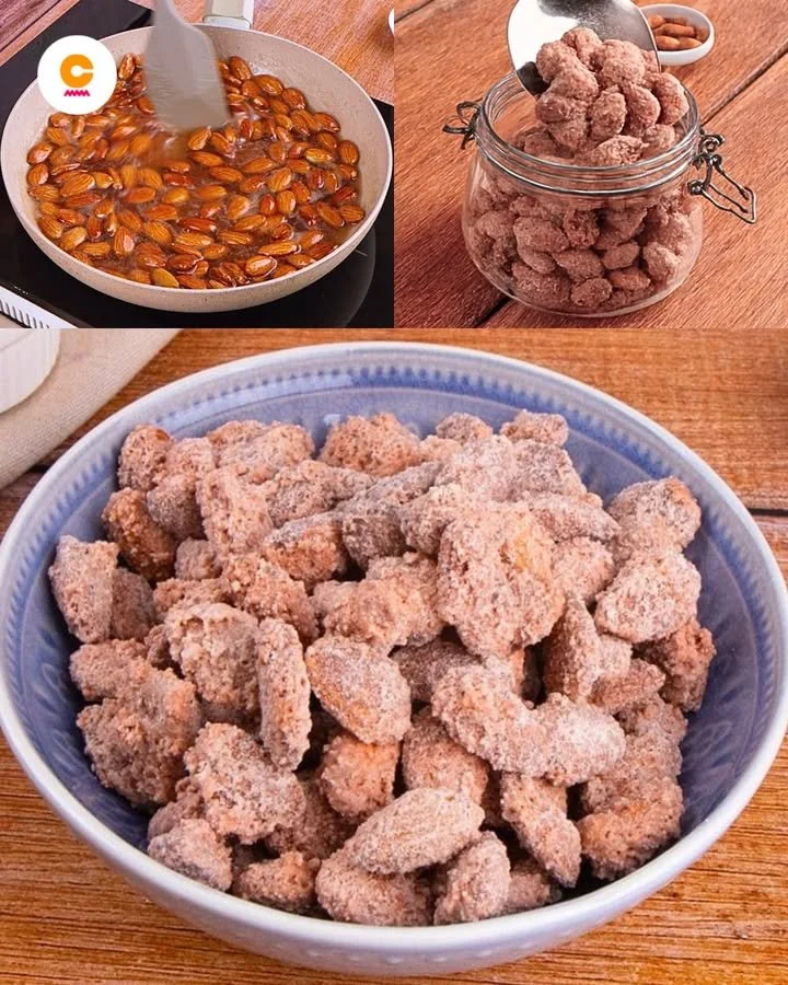 Mandorle pralinate dorate e croccanti, dolce tipico italiano