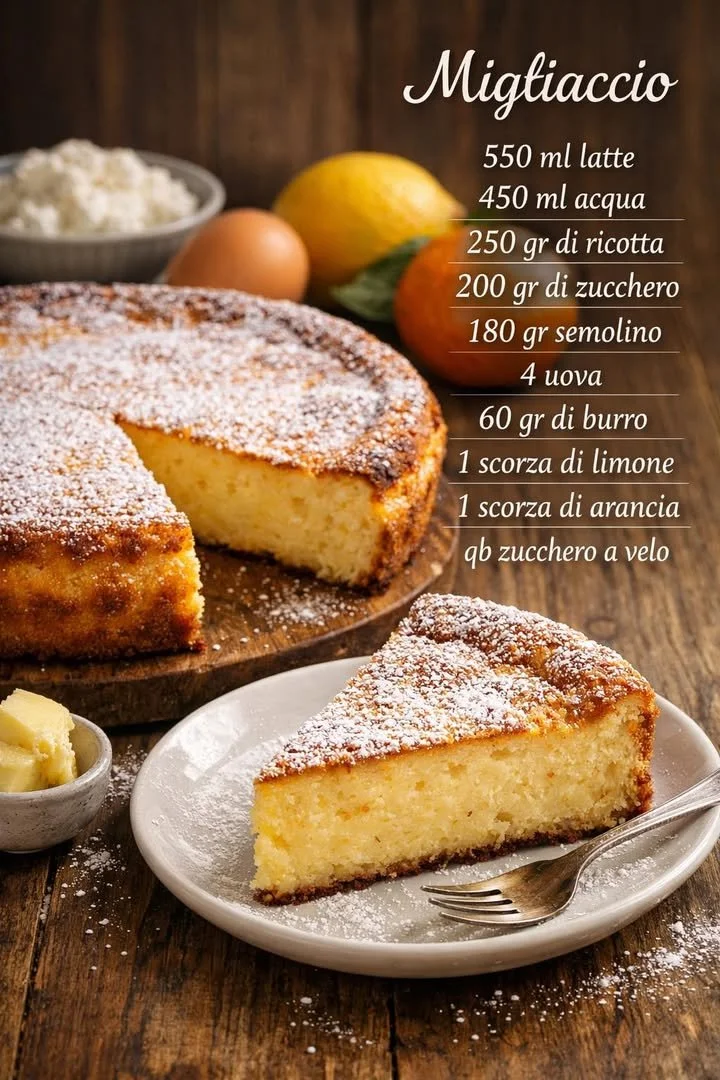 Migliaccio di carnevale, dolce tradizionale preparato con ingredienti ricchi