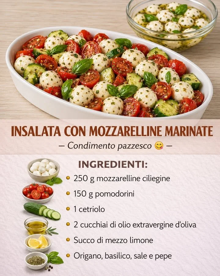 Mozzarelline marinate in un piatto, pronte per essere gustate.
