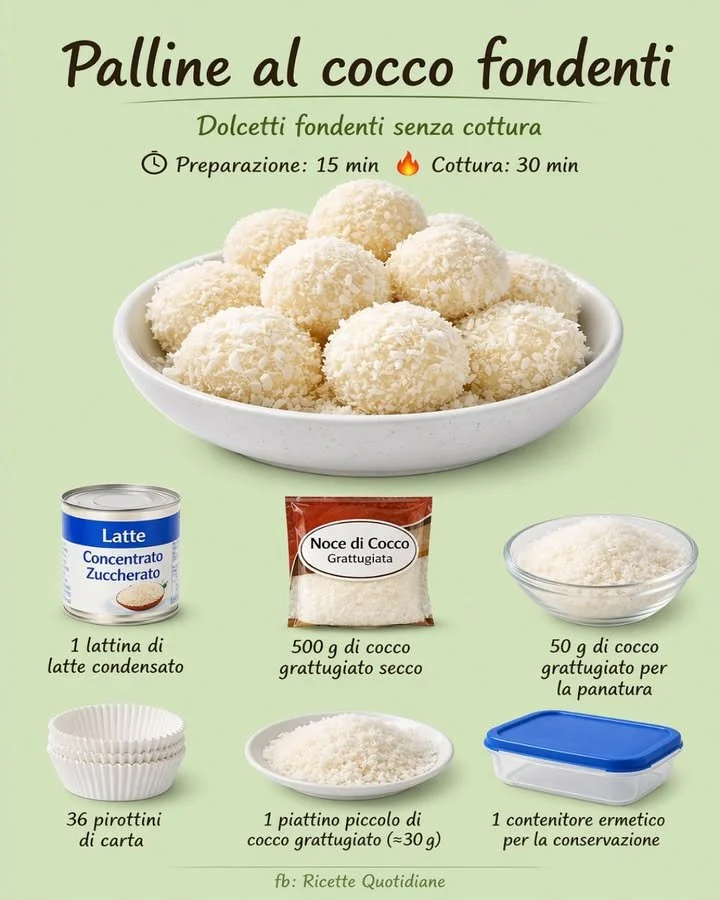 Palline al cocco fondenti golose e irresistibili