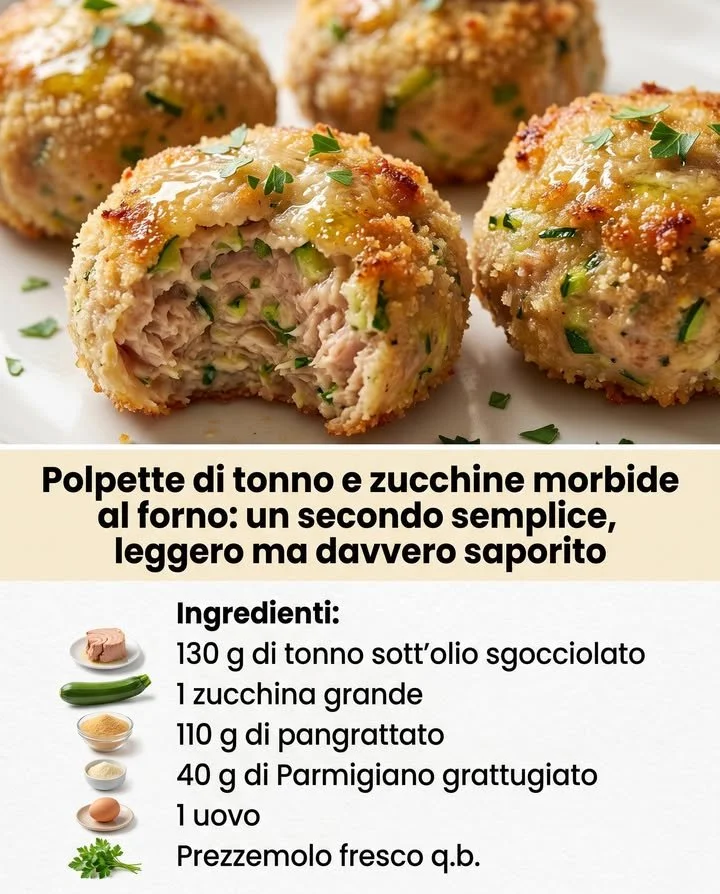 Polpette di tonno e zucchine al forno pronte da gustare