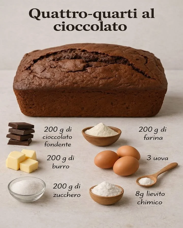 Fetta di Quattro-Quarti al Cioccolato su un piatto bianco