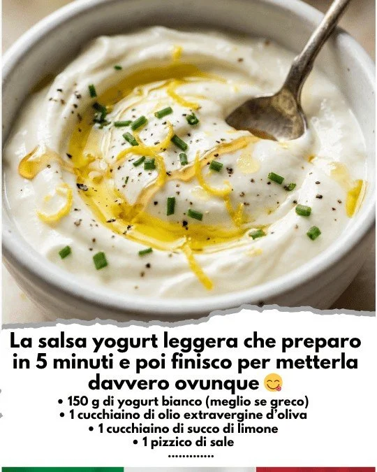Ricetta salsa veloce allo yogurt per insalate e piatti leggeri.
