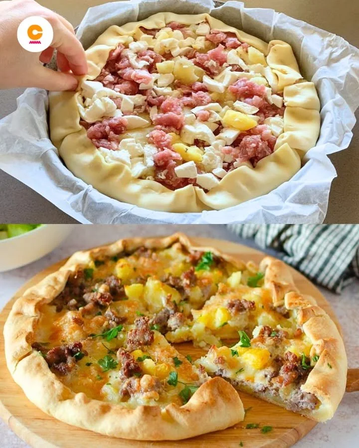 Salsiccia e Patate cucinati in un piatto tradizionale italiano