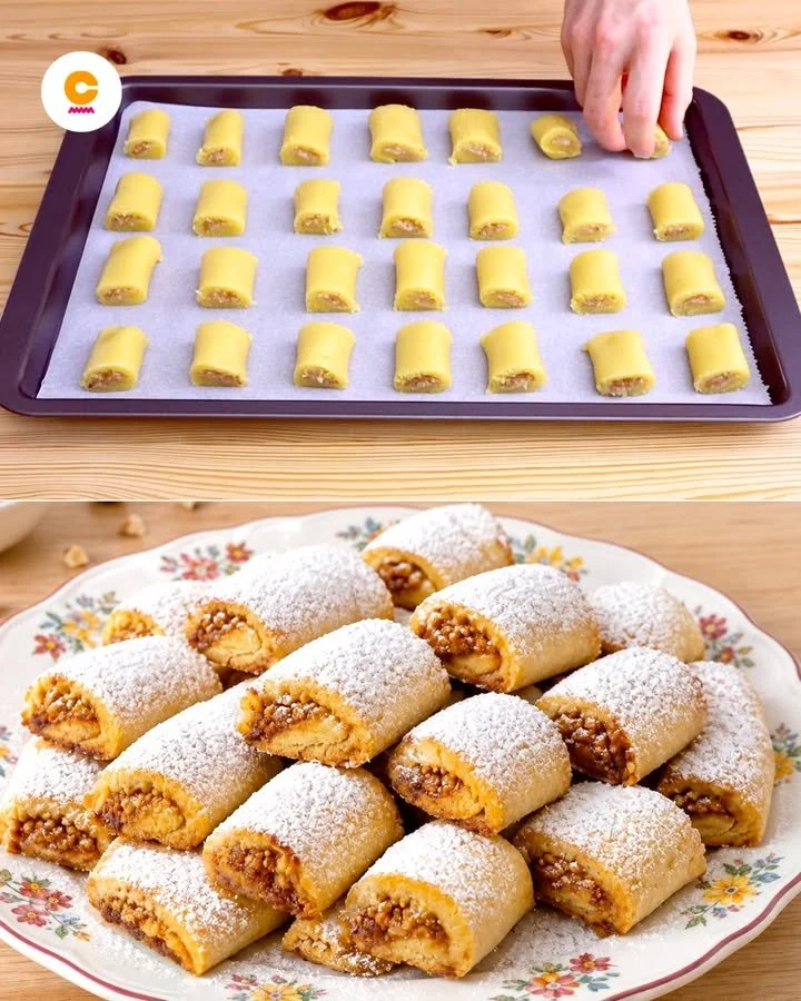 Settembrini con ripieno di fichi su un piatto decorativo