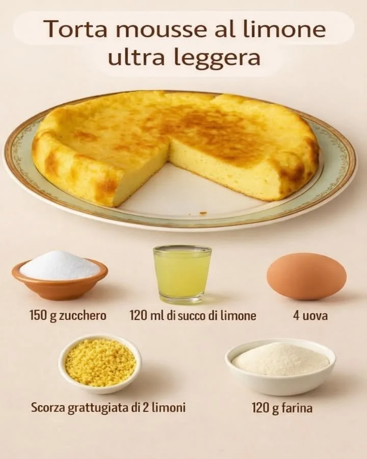 Torta mousse al limone ultra leggera con decorazioni fresche