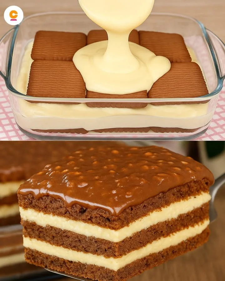 Torta Super Golosa con strati di cioccolato e crema deliziosa.