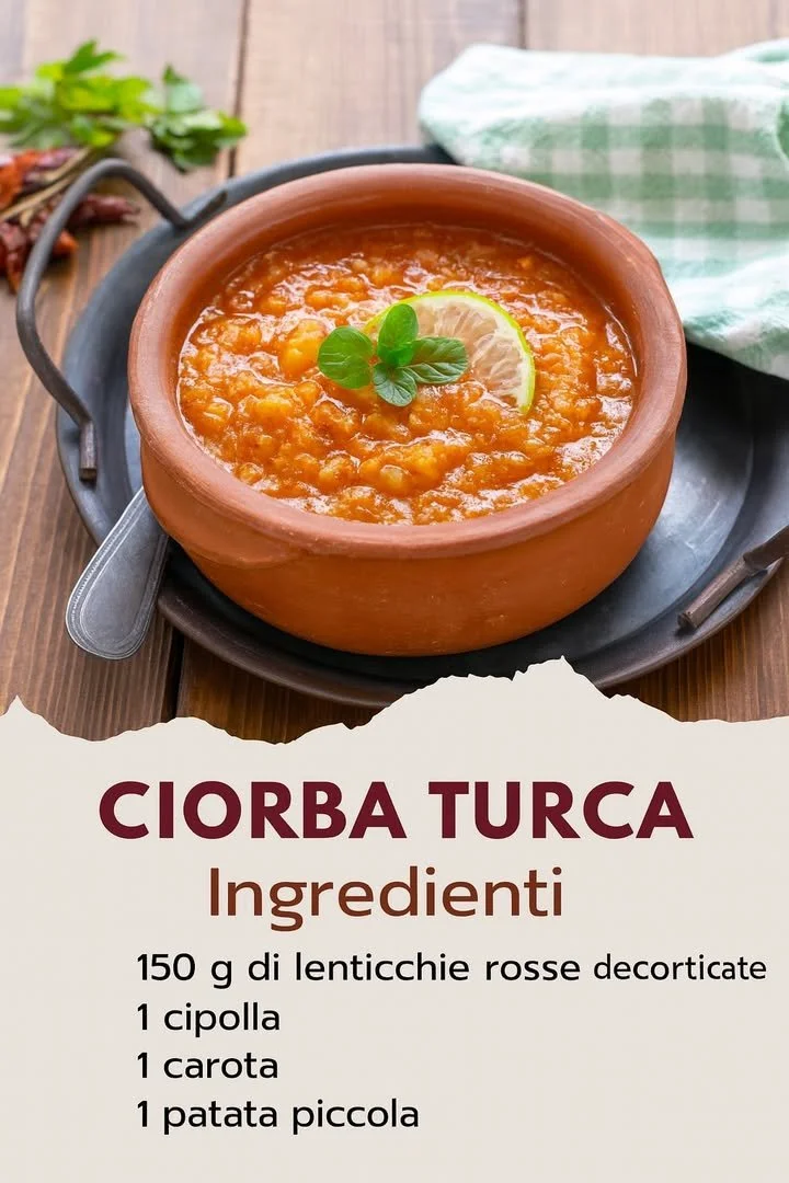 Zuppa turca deliziosa servita in una ciotola
